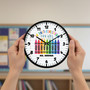 Positive Affirmations Crayon Personalized Wall Clock for Teachers