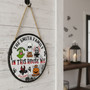 Spooky Family Fun Custom Halloween Round Wood Sign