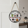 Spooky Family Fun Custom Halloween Round Wood Sign