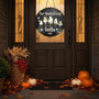Spooky Ghost Family Custom Halloween Round Wood Sign