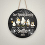 Spooky Ghost Family Custom Halloween Round Wood Sign