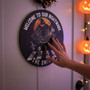 Spooky Nightmare Before Christmas Style Halloween Round Wood Sign
