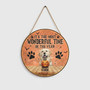 Spooky Season Pet Love Custom Halloween Round Wood Sign
