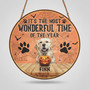 Spooky Season Pet Love Custom Halloween Round Wood Sign