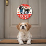 Valentine XOXO Custom Animal Round Wood Sign for Pet Lovers