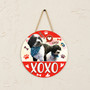 Valentine XOXO Custom Animal Round Wood Sign for Pet Lovers