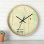 Where We Met Personalized Wall Clock Anniversary Map Art Gift