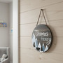 Woodland Bear Custom Mountain Round Wood Sign Nursery Decor