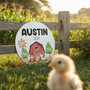 Adorable Personalized Nursery Farm Round Wood Sign