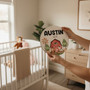 Adorable Personalized Nursery Farm Round Wood Sign