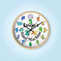 Dino Discovery Personalized Wall Clock for Kids Nursery Decor