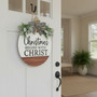 Faithful Christmas Round Wood Sign, Christ-Centered Porch Decor