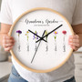 Grandma�s Birth Flower Garden - A Personalized Wall Clock Gift