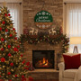 Personalized Christmas Round Wood Sign, Festive Holiday Keepsake