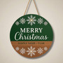 Personalized Christmas Round Wood Sign, Festive Holiday Keepsake