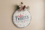 Winter Greenery Christmas Round Wood Sign - Warm Holiday Welcome