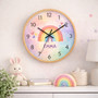 Boho Rainbow Nursery Charm - Personalized Wall Clock for Kids