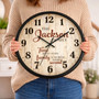 Rustic Farmhouse Personalized Wall Clock with Custom Family Name