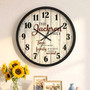 Rustic Farmhouse Personalized Wall Clock with Custom Family Name