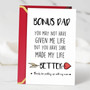 Bonus Dad Greeting Card - Thanks for Putting Up with Mom