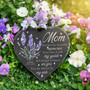 Mom Eternal Love Custom Heart Slate Memorial Garden Stone Mom Eternal Love Custom Heart Slate Memorial Garden Stone