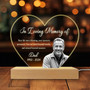 Personalized Dad Memorial Heart Night Light Photo Sympathy Gift Personalized Dad Memorial Heart Night Light Photo Sympathy Gift