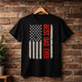 American Flag Best Dad Ever Embroidered Comfort Colors T-shirt