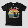 Best Cat Dad Ever Embroidered Comfort Colors T-shirt