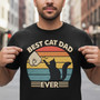 Best Cat Dad Ever Embroidered Comfort Colors T-shirt