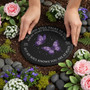 Purple Butterflies Tribute Custom Memorial Garden Stone Slate Purple Butterflies Tribute Custom Memorial Garden Stone Slate
