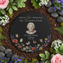 Timeless Honor Round Slate Photo Memorial Garden Stone Timeless Honor Round Slate Photo Memorial Garden Stone