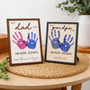 Custom Handprint Wood Sign - Engraved Father's Day Keepsake Gift