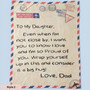Love Letter to My Daughter Personalized Fleece Blanket Love Letter to My Daughter Personalized Fleece Blanket