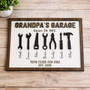 Grandpa's Workshop Wood Sign - Custom Gift for Papa's Garage