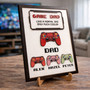 Level Up Dad Wood Sign - Custom Gamer Father's Day Gift with Names
