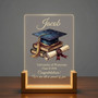 2026 Grad Class LED Night Light Custom Wood Base Acrylic Plaque