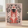 Unique Tarot Cat Greeting Card for a Special Graduate