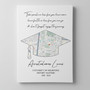 Graduation Custom Canvas Wall Art, Graduation Gift for Friend, Canvas Home Decor, Living Room Wall Hanging, Personalized Wall Print