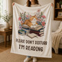 Cat Book Lover Blanket - Reading Gift for Teachers & Readers