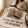 Cat Book Lover Blanket - Reading Gift for Teachers & Readers