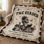 Gothic Book Lover Blanket - Skeleton Reading Gift for Readers