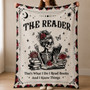 Gothic Book Lover Blanket - Skeleton Reading Gift for Readers