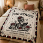 Gothic Book Lover Blanket - Skeleton Reading Gift for Readers