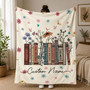 Personalized Floral Book Blanket - Custom Reader Name Gift