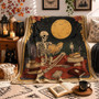 Skeleton Reading Blanket - Gothic Book Lover Gift for Readers
