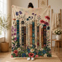 Vintage Floral Book Blanket - Retro Reader Gift for Women