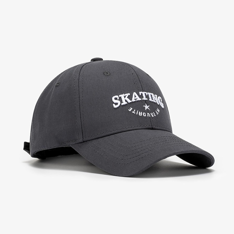 Summer New Fashion 9 Colors Letter Skating Star Embroidery Breathable Outdoor Bent Eaves Adjustable Shaded Baseball Cap 56-59Cm