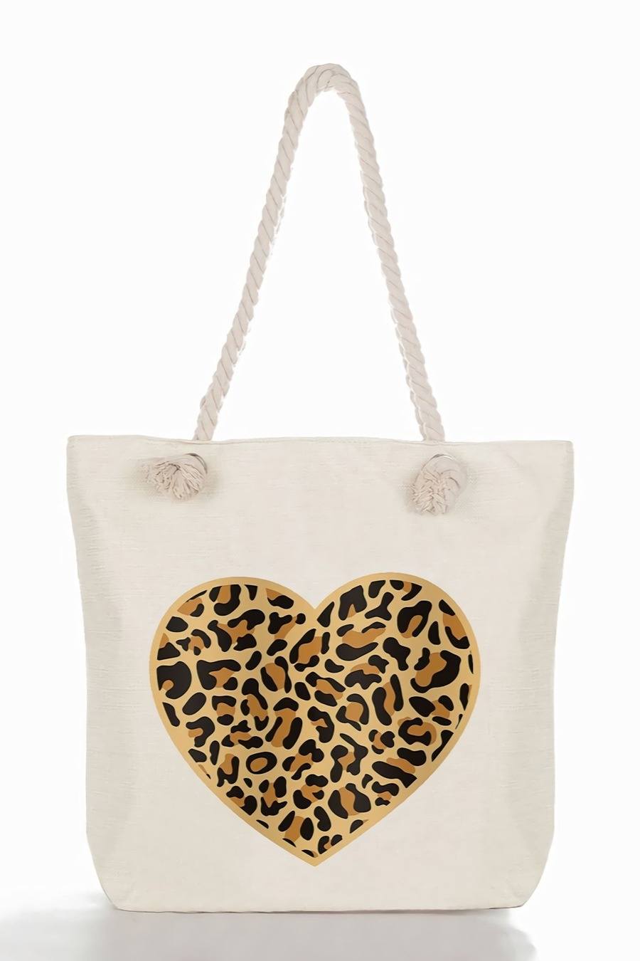 Stylish New Two Colors Heart Shape Printing High-Capacity Zip-Up Shoulder Canvas Bag 42Cm(L)* 10Cm(W)* 37Cm(H)