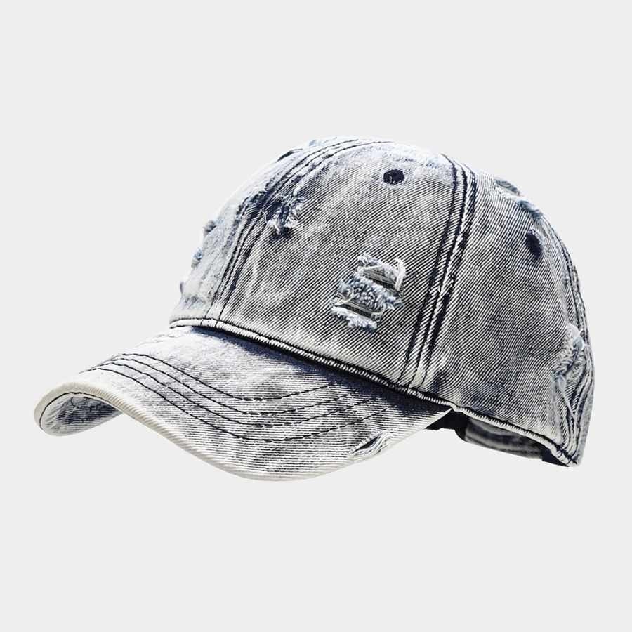 Summer New 3 Colors Hole Denim Curved Eaves Fashion Hip Pop Outdoor Adjustable Casual Shade Baseball Cap 56-59Cm