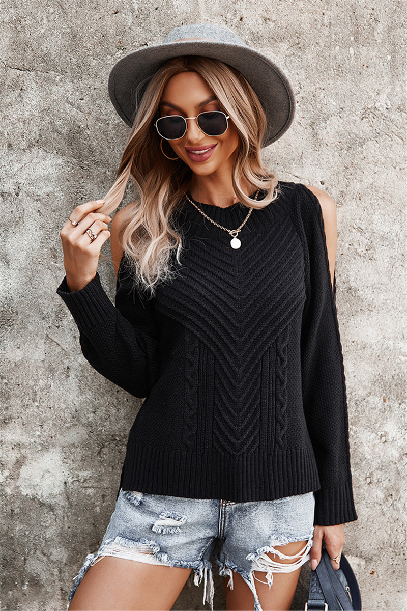 Autumn New Style Solid Color 6 Colors Hollow Out Simple Loose Casual Knitting Top